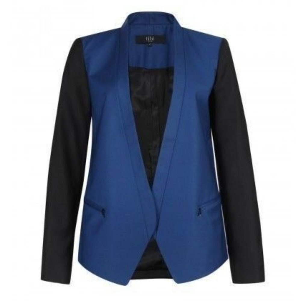 TIBI Jagger Blazer Pacific BLUE Tuxedo Jacket